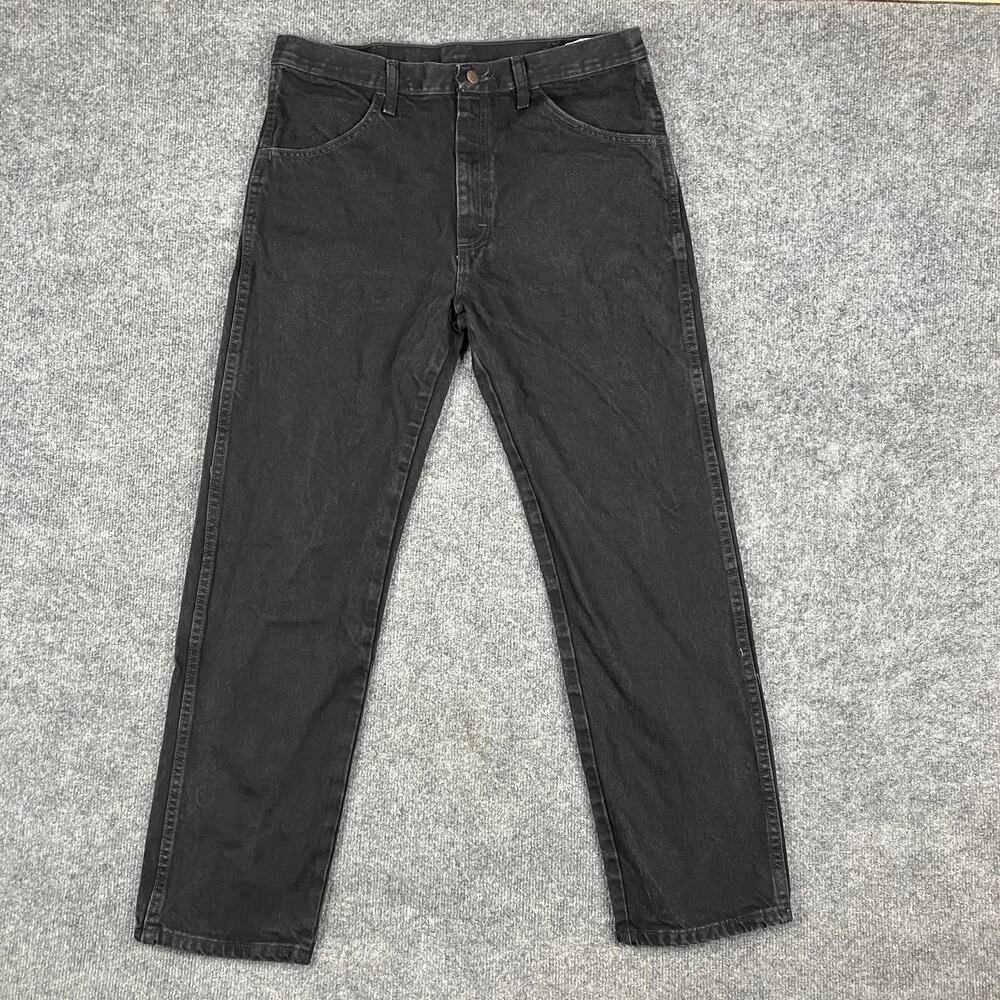 Rustler Jeans Mens Size 34x30 Black Denim Classic Fit Casual Straight Cotton